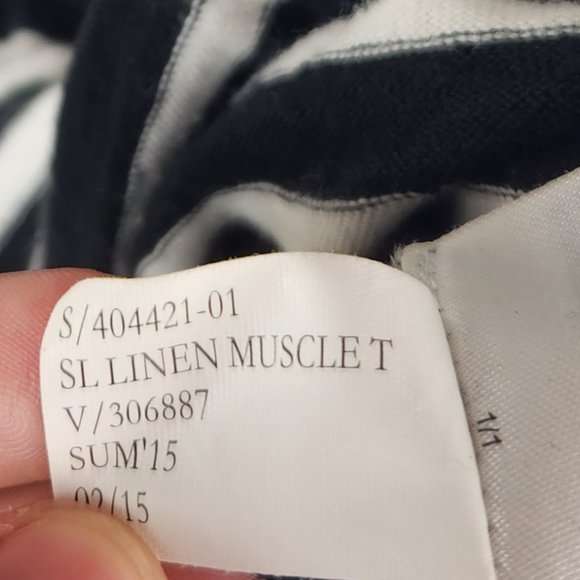 Banana Republic Linen Cotton Striped Muscle Tank Top sz XS - Picture 7 of 7